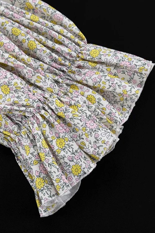 Strapless Off Shoulder Flared Floral Dress - Image 11
