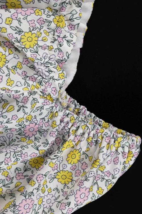 Strapless Off Shoulder Flared Floral Dress - Image 9