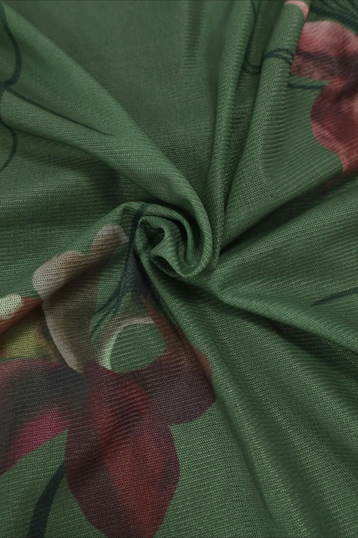 Strapless Printed Slit Double Layer Floral Dress - Image 10