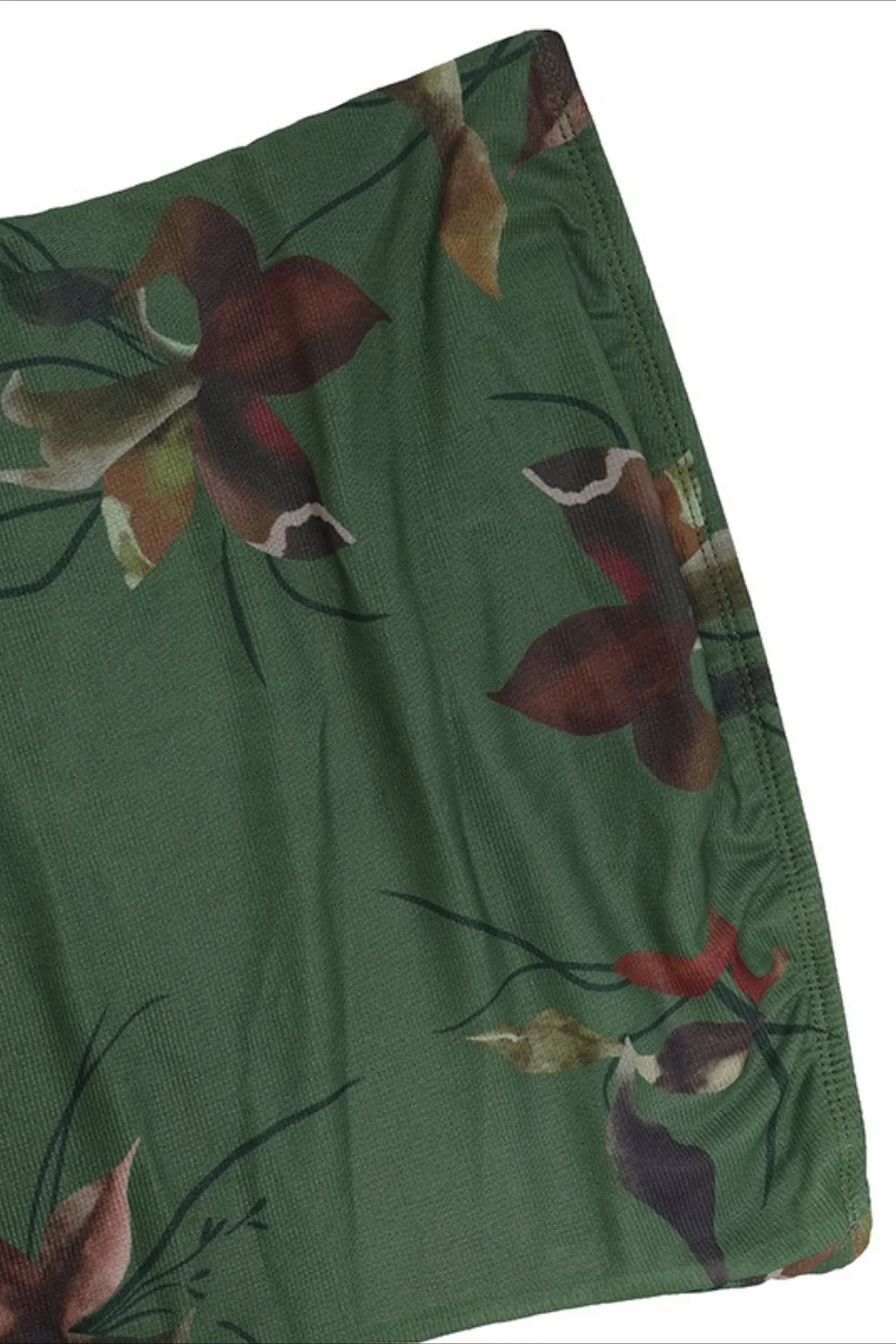 Strapless Printed Slit Double Layer Floral Dress - Image 7