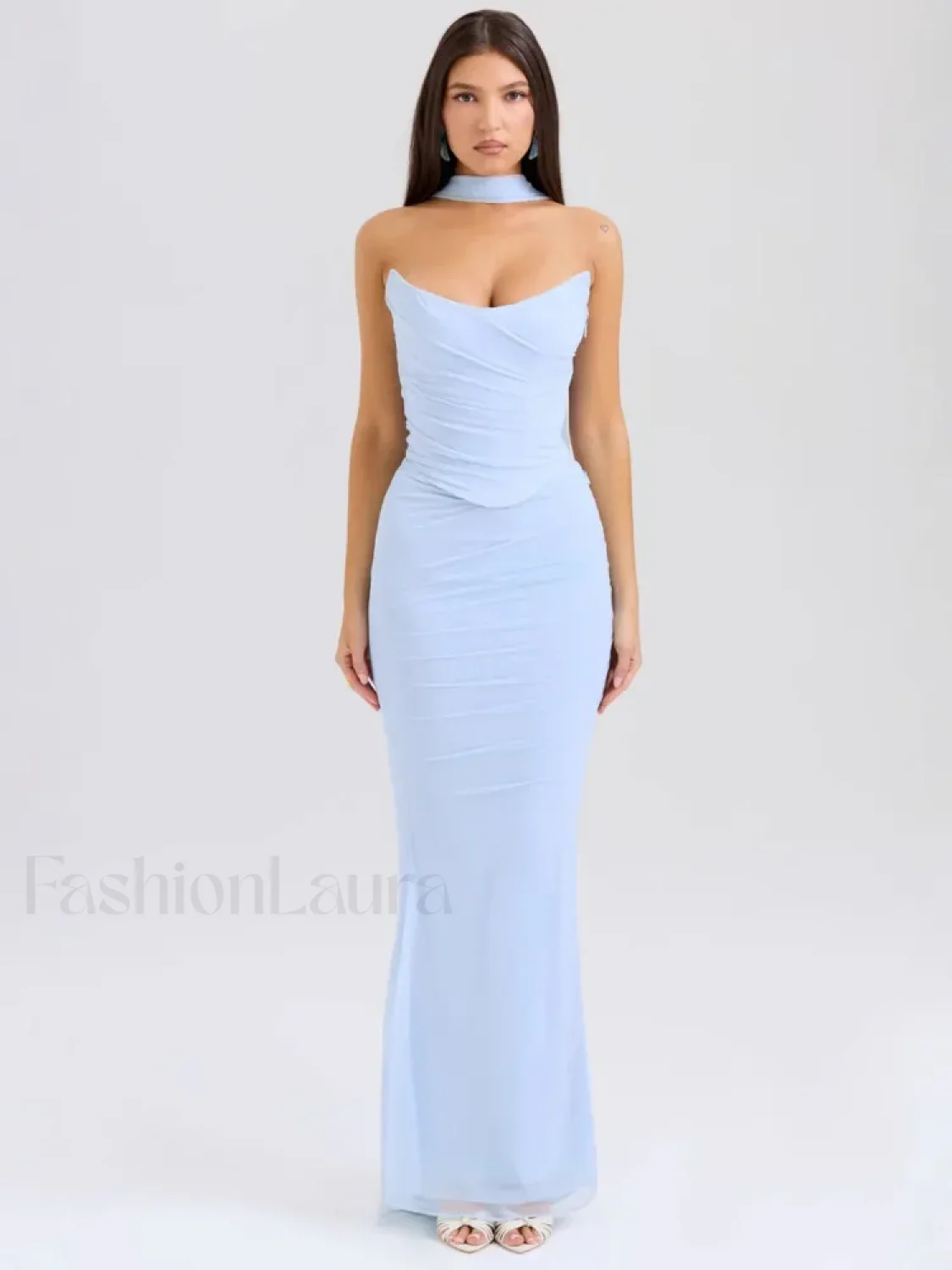 Strapless Skirt Two Piece Maxi Dress - Image 6