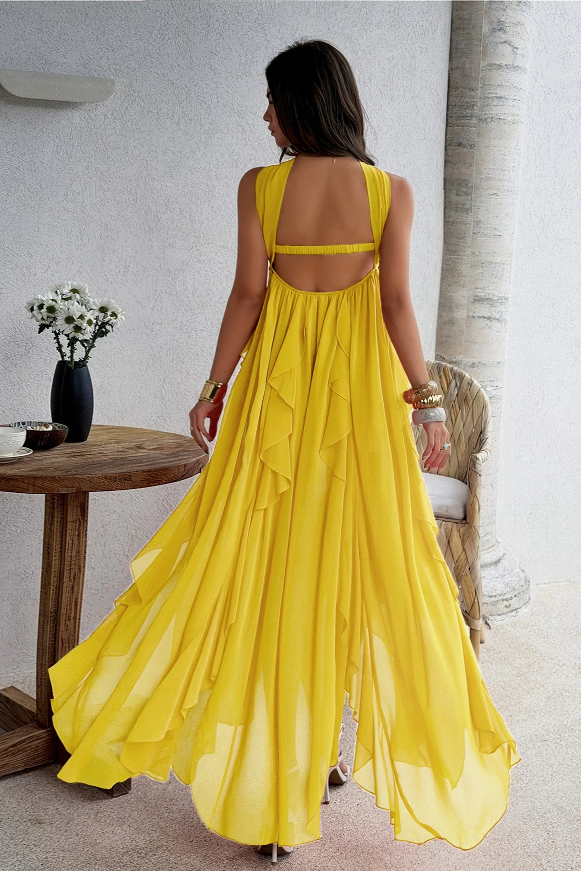Strapless Tiered Ruffle Vacation Dress - Image 10