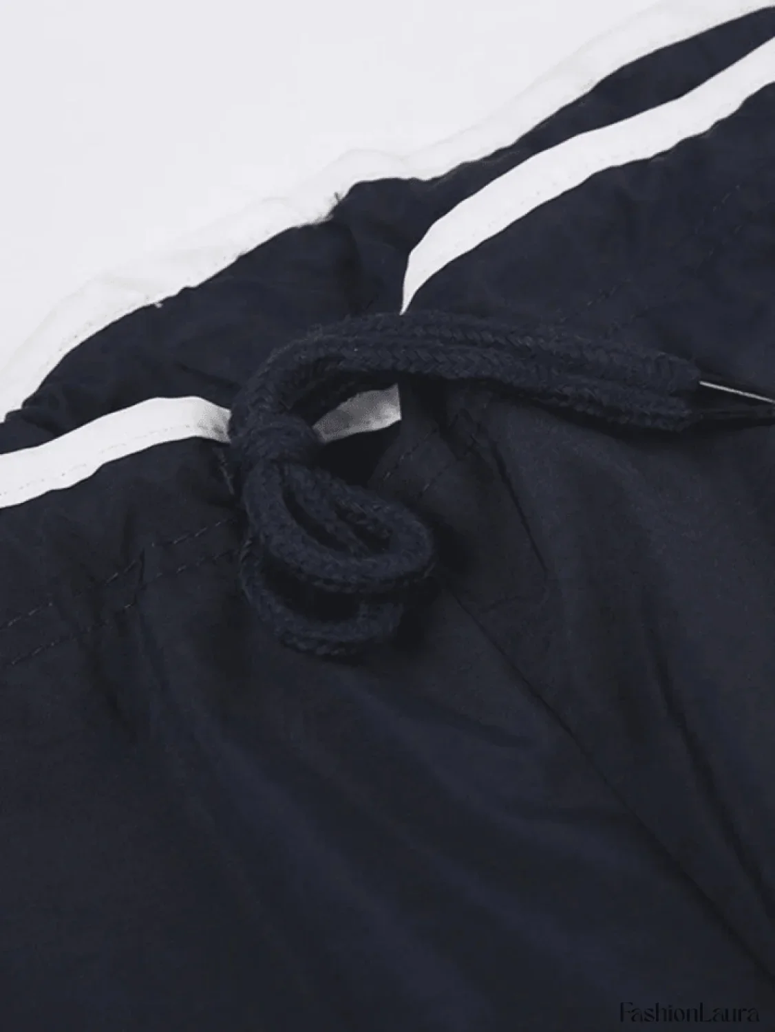 Street Ribbon Contrast Color Wide Leg Pants - Image 11
