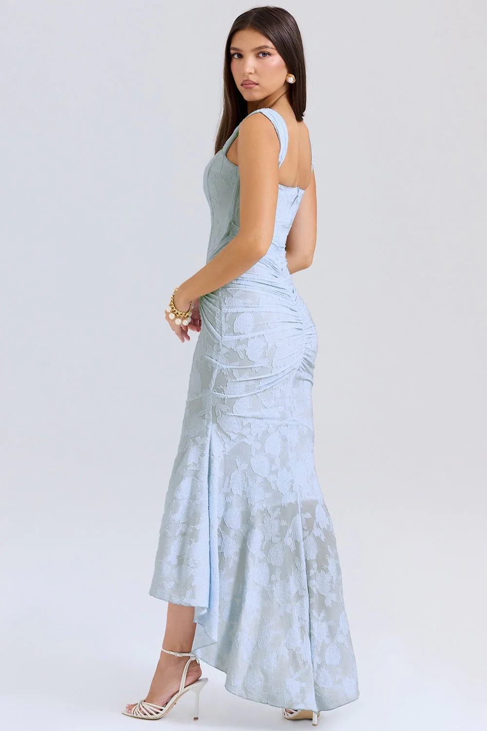 Stretch Mesh Jacquard Mermaid Formal Dress - Image 4