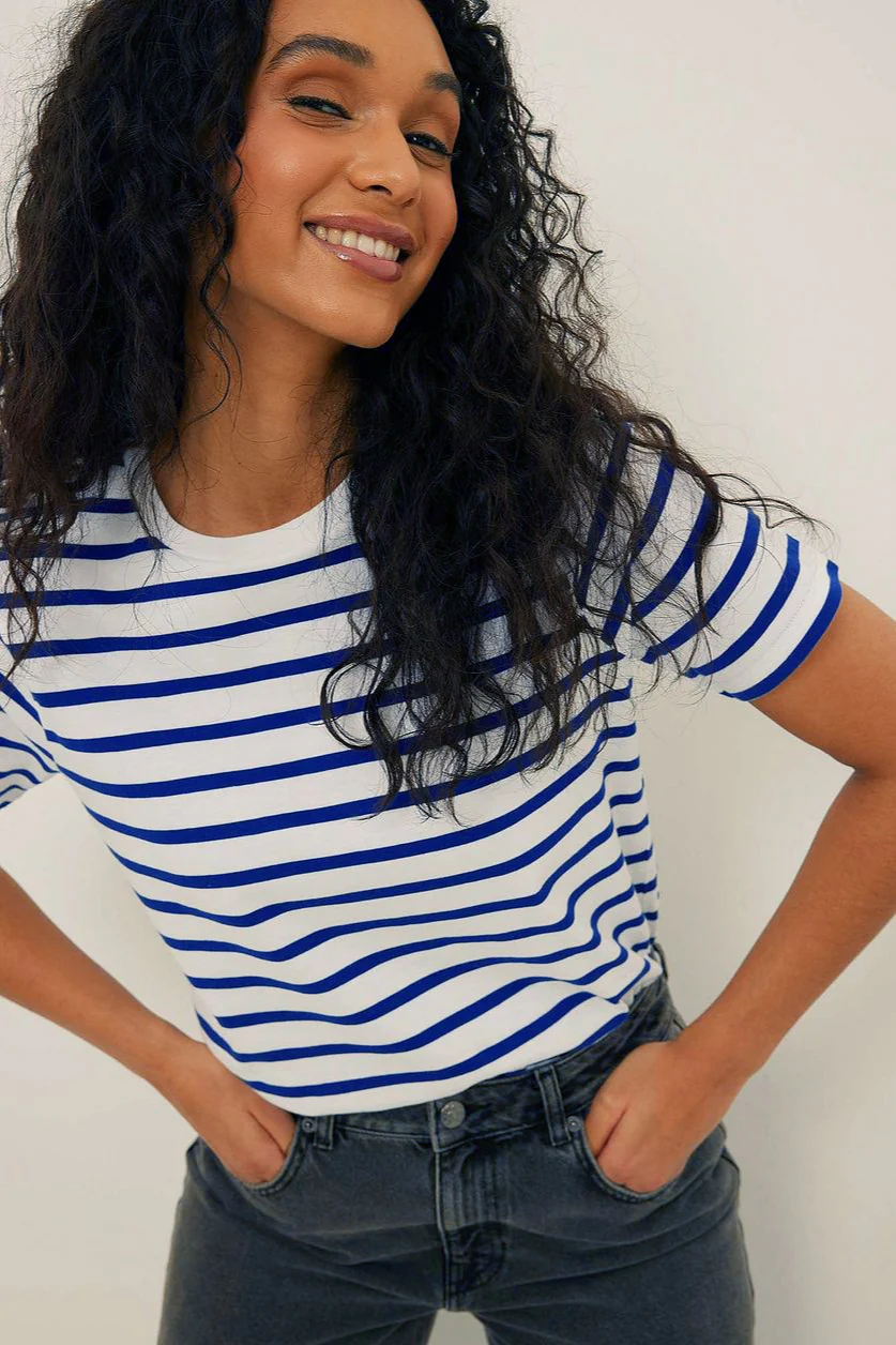 Striped Crew Neck Short Sleeve Tee - Image 9