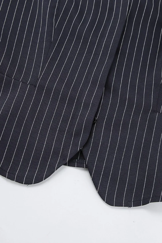 Striped Halter Two Piece Blazer Skirt Set - Image 10