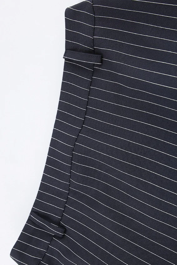 Striped Halter Two Piece Blazer Skirt Set - Image 11