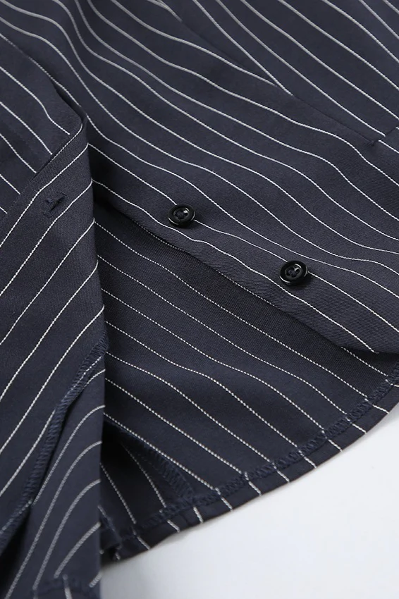 Striped Halter Two Piece Blazer Skirt Set - Image 9
