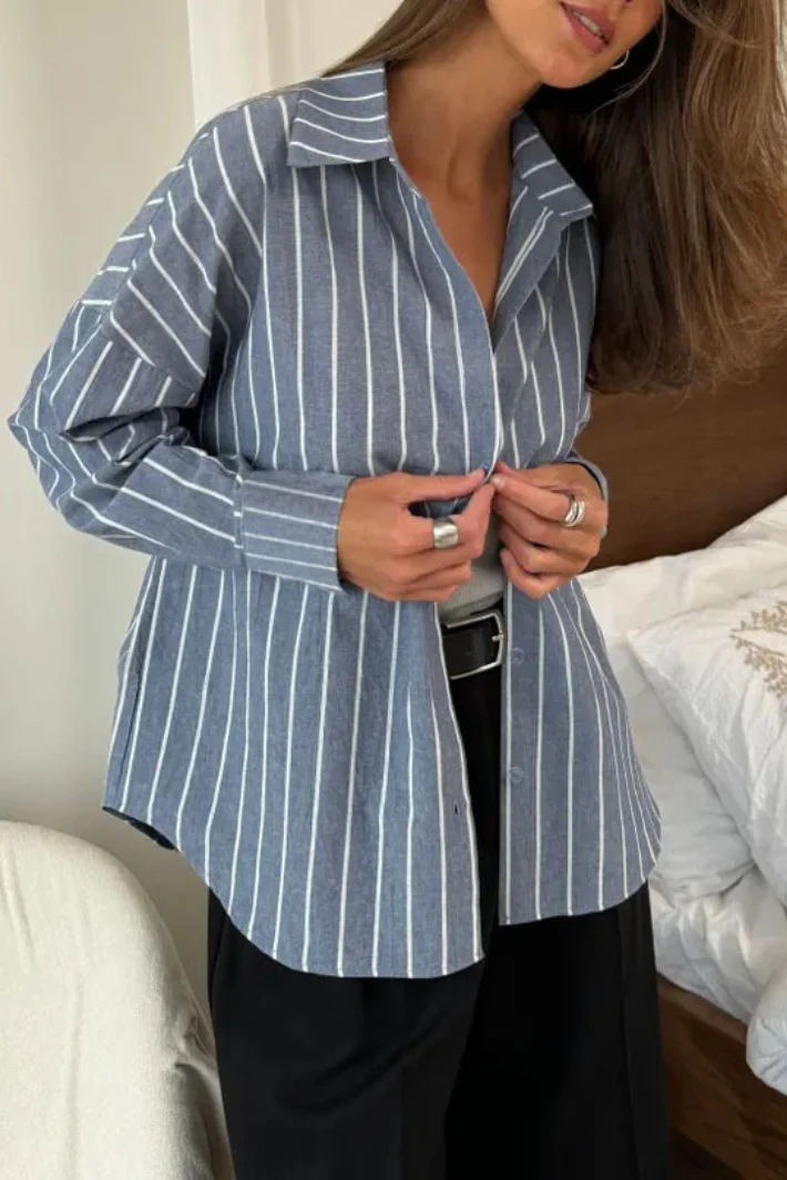 Striped Long Sleeve Blouse - Image 11