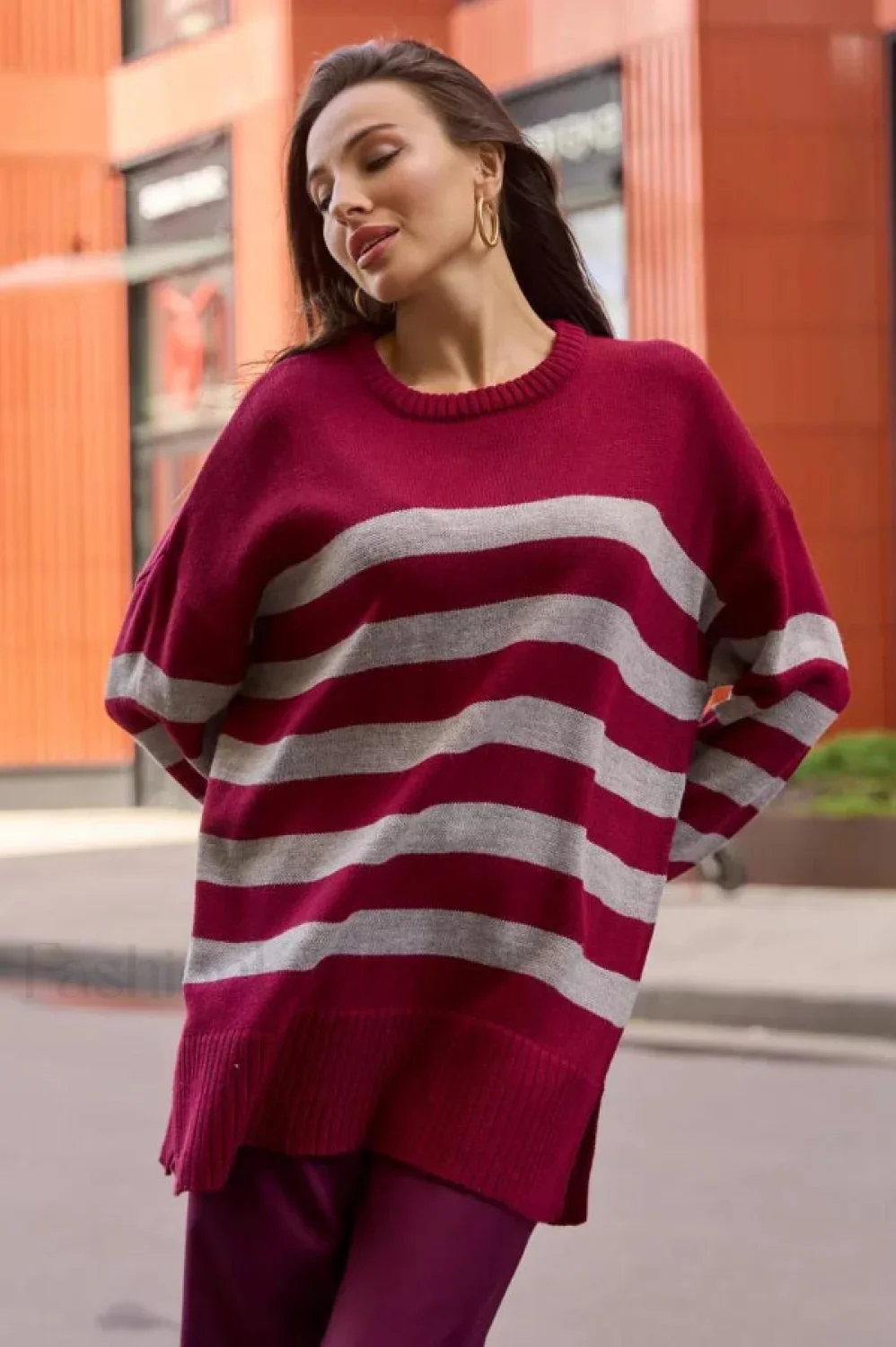 Striped Loose Knit Pullover Sweater - Image 27
