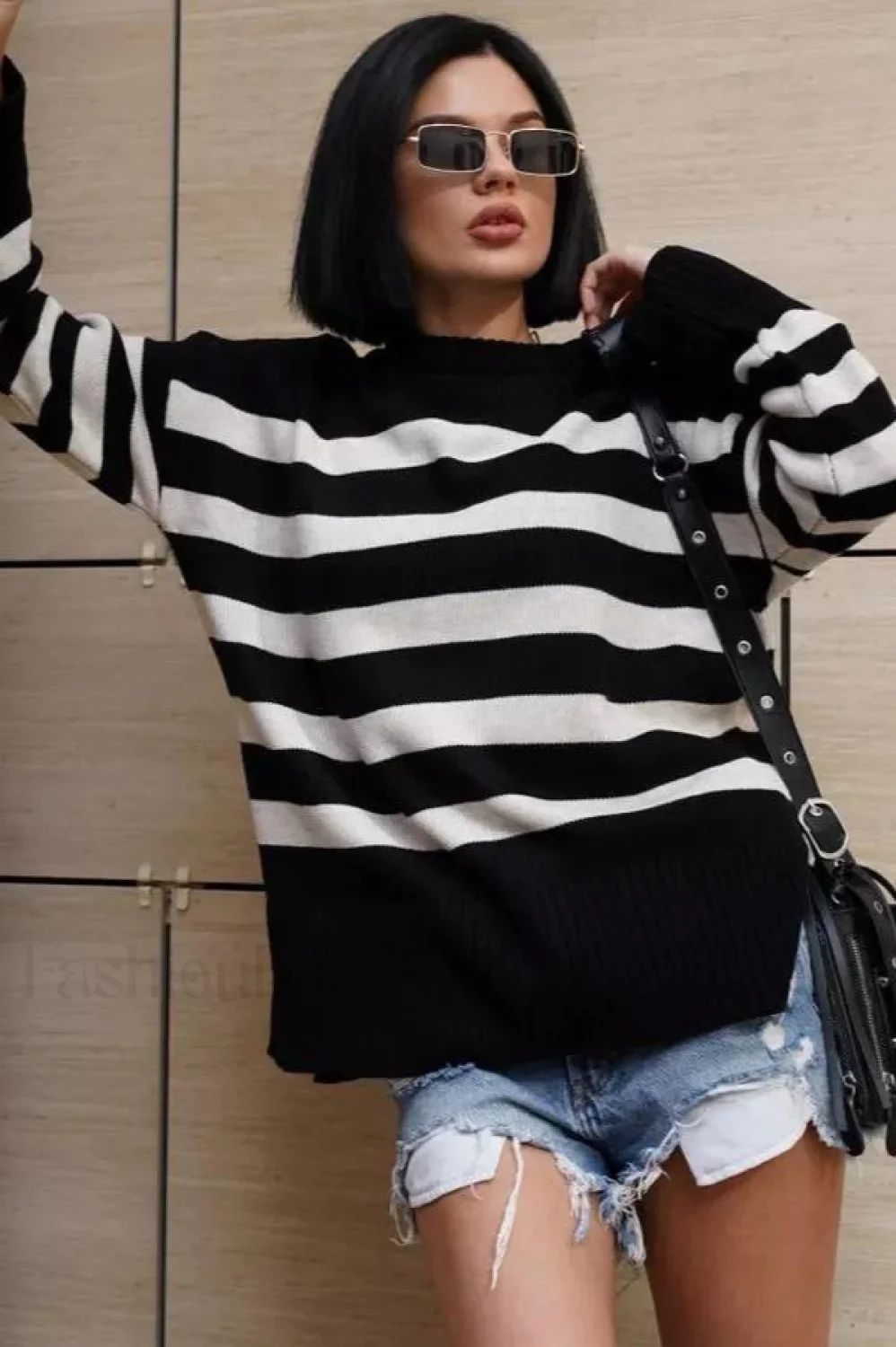 Striped Loose Knit Pullover Sweater - Image 32