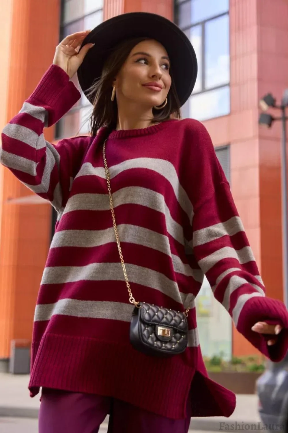 Striped Loose Knit Pullover Sweater - Image 9