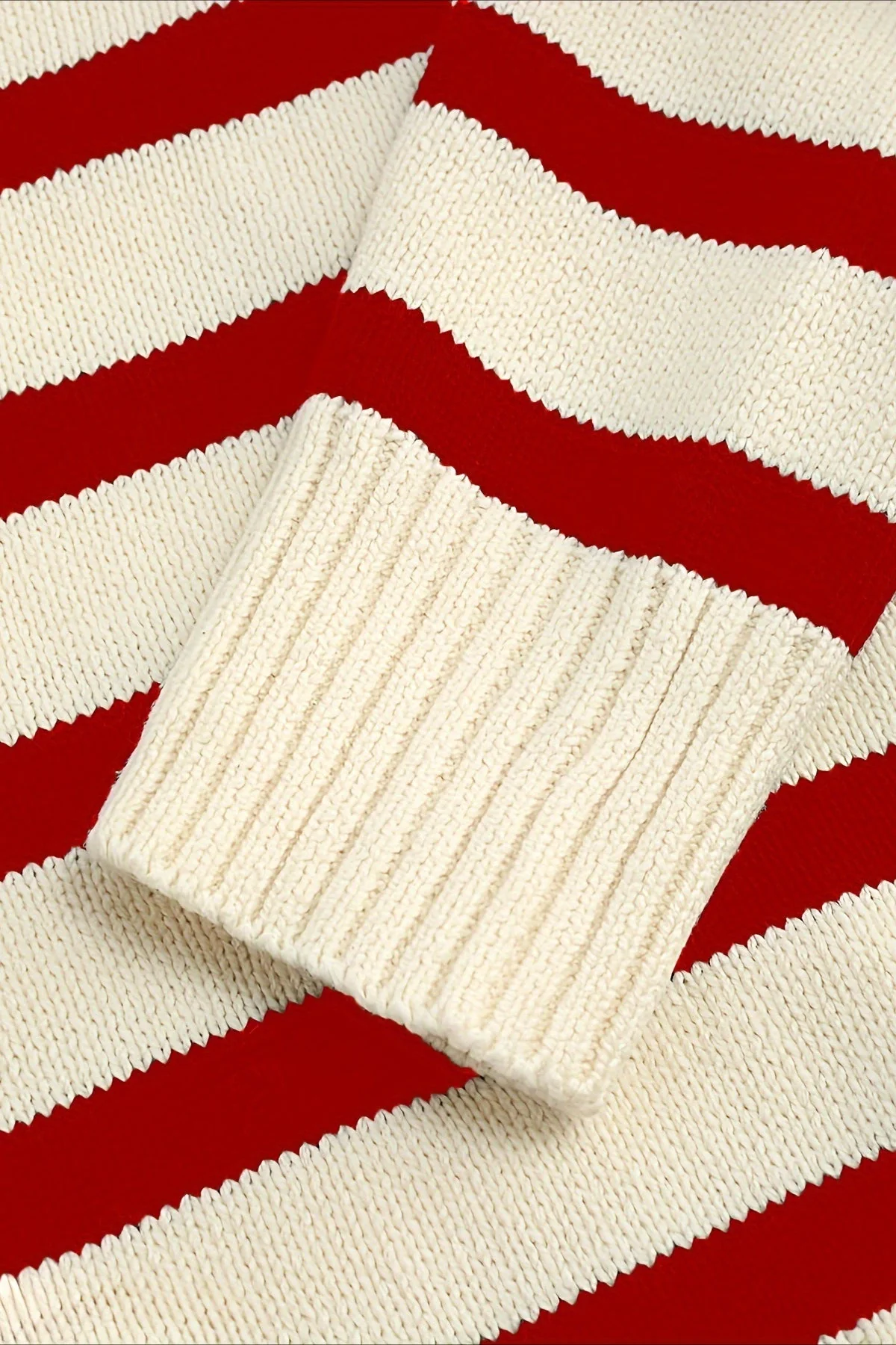 Striped Wool Collar V-Neck Sweater - Image 13