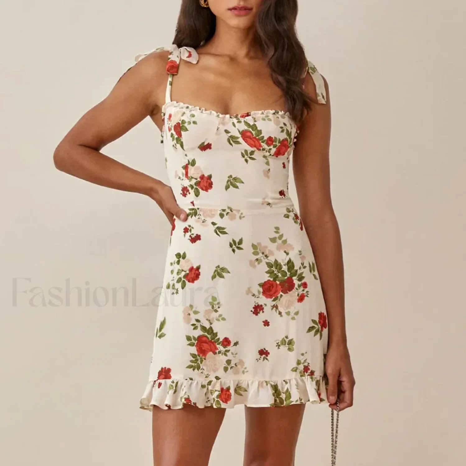 Sweetheart Ruffle Hem Floral Dress - Image 6