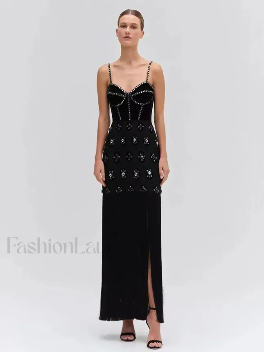 Tassel Strap Backless Maxi Dress