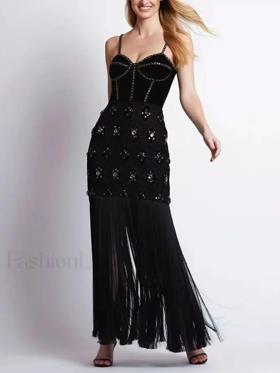 Tassel Strap Backless Maxi Dress - Image 4