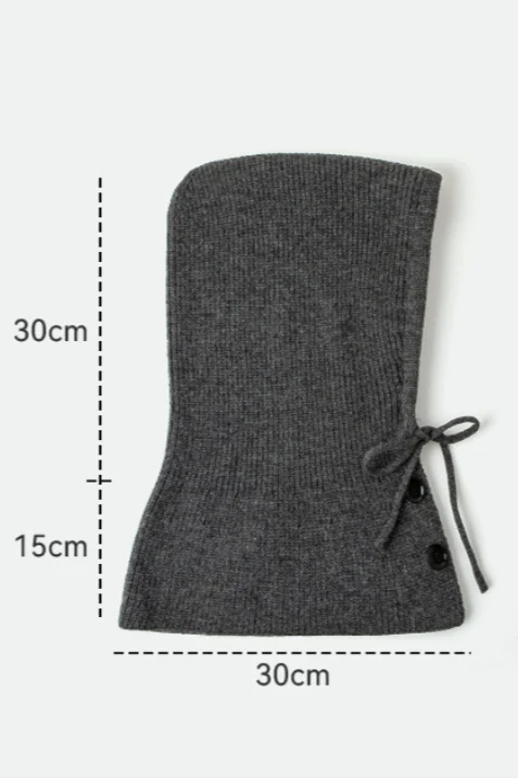 Thermal Knit Face Cover Hooded Scarf Hat - Image 11