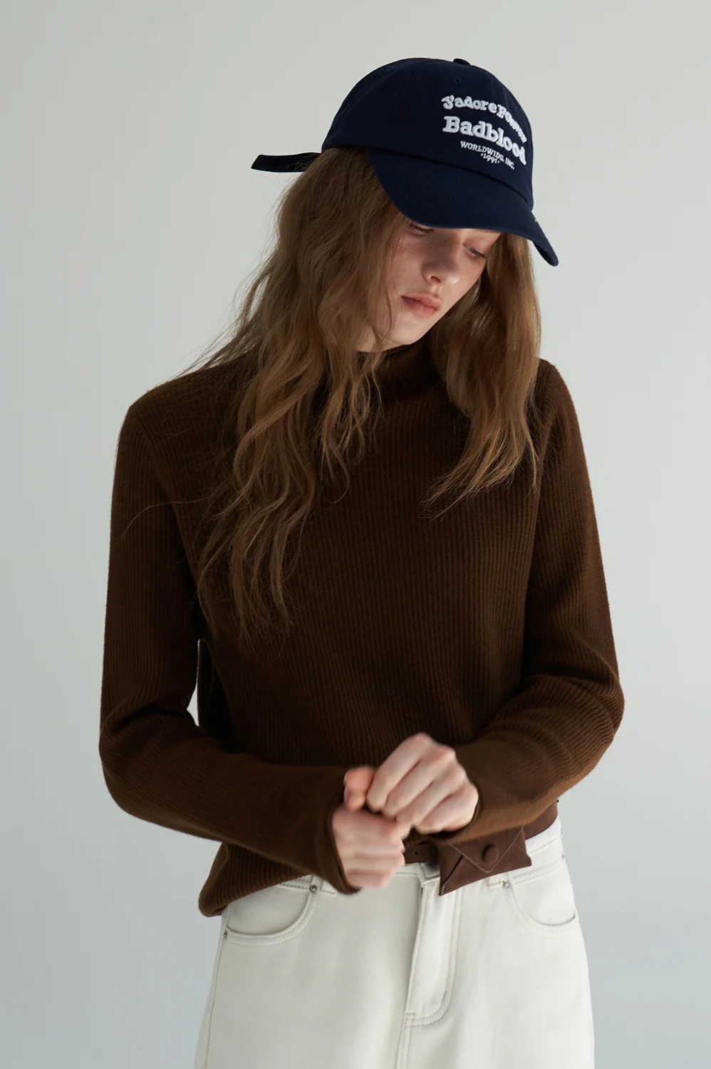 Thermal Mock Neck Solid Knit Top - Image 9