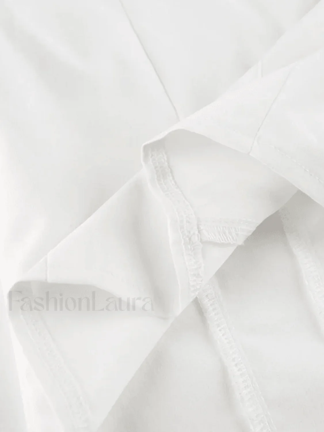 Tie Design White Cropped Blouse - Image 9