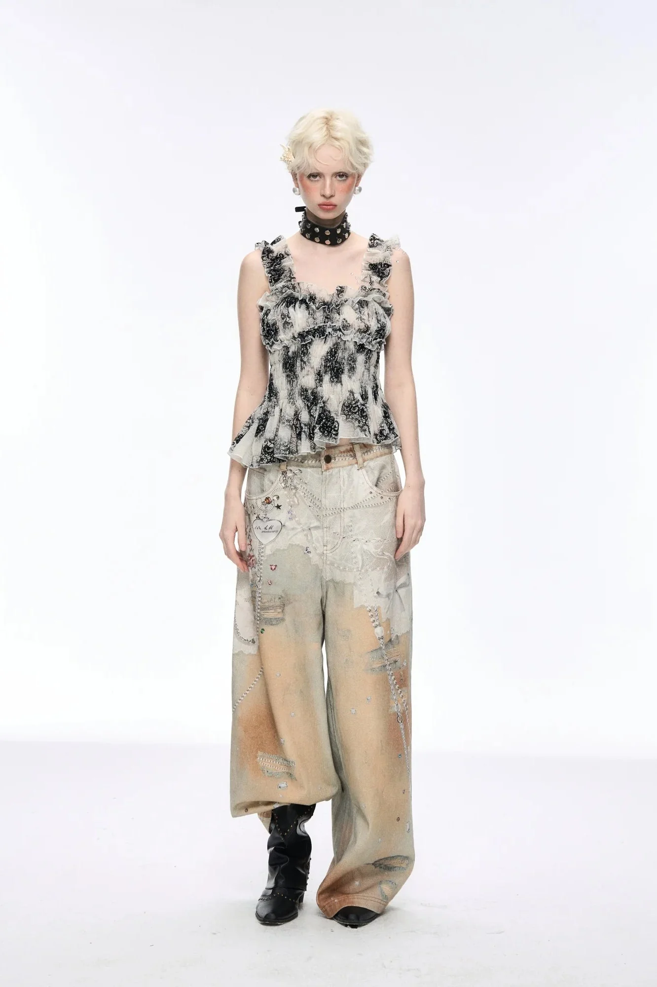Tie Dye Baggy Wide Leg Denim Jeans - Image 7