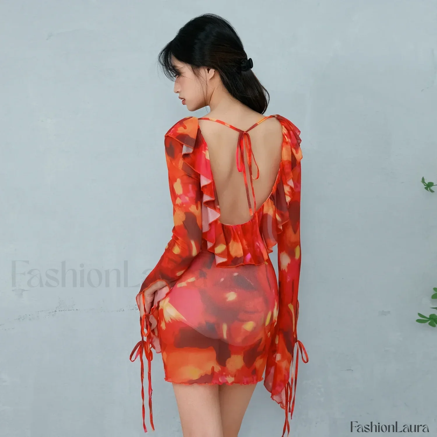 Tie-Dye Ruffled Floral Dress - Image 13