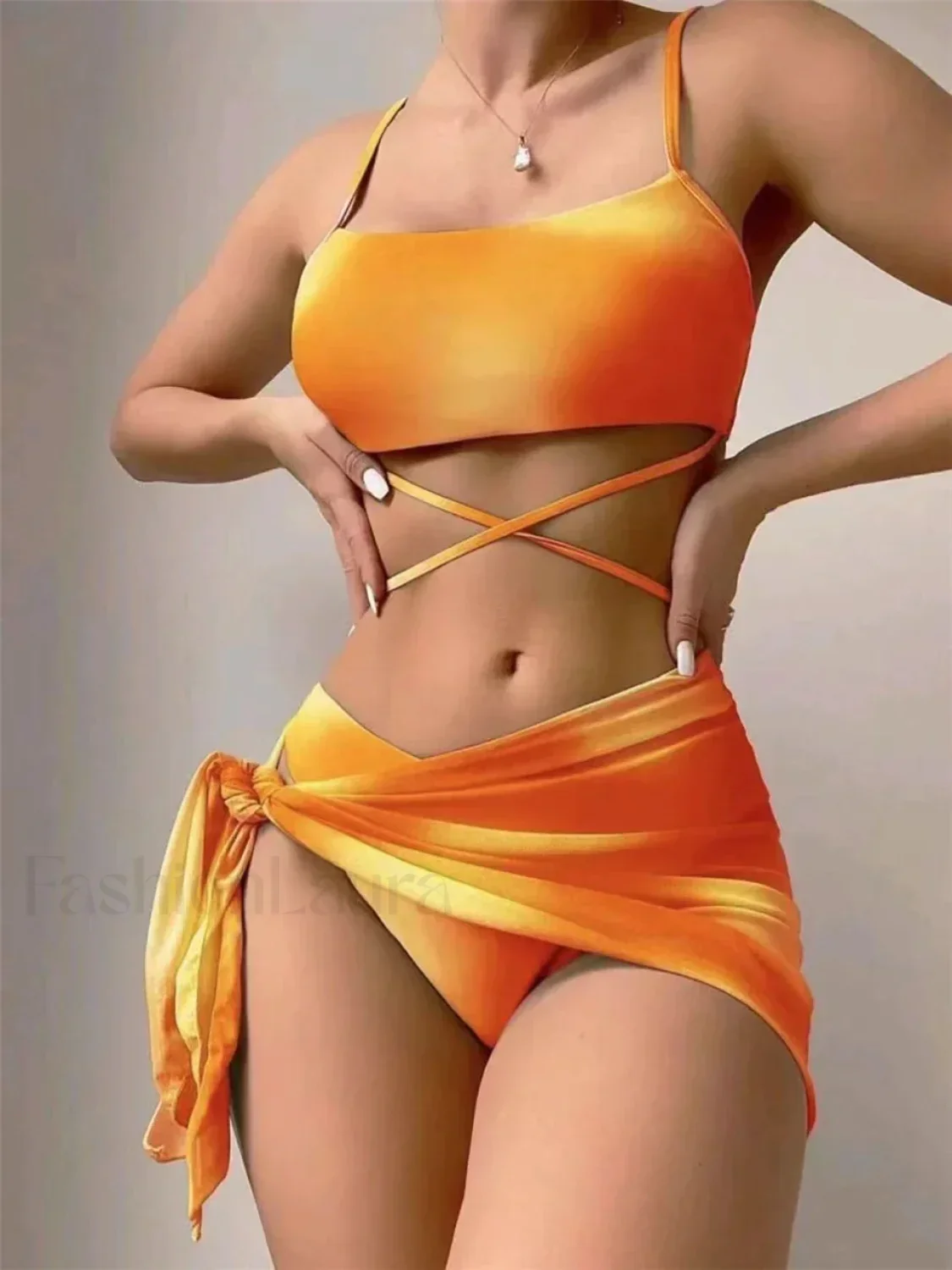 Tie Dye String Back Three Piece Set - Image 14