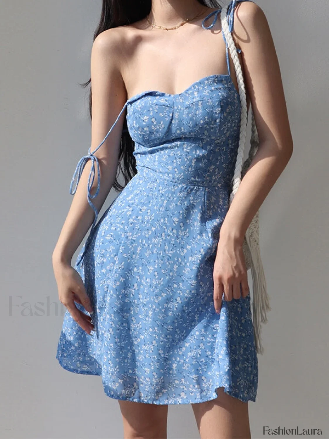 Tie Strap Floral Mini Dress - Image 12