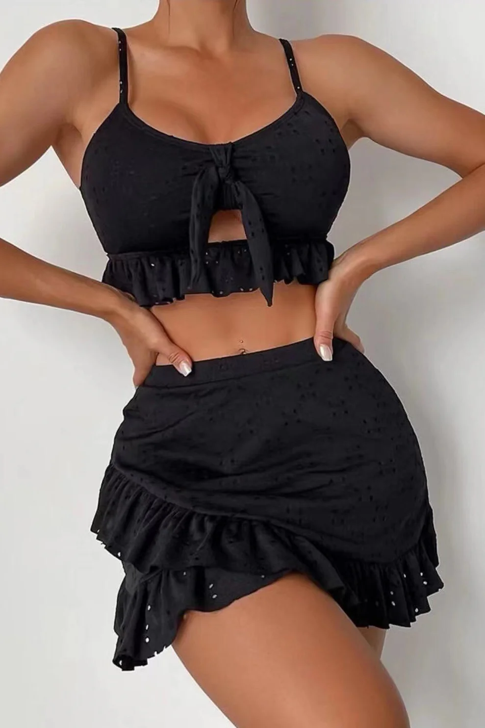 Tie String Bikini Bodycon Skirt Three Piece Skirt Set - Image 8