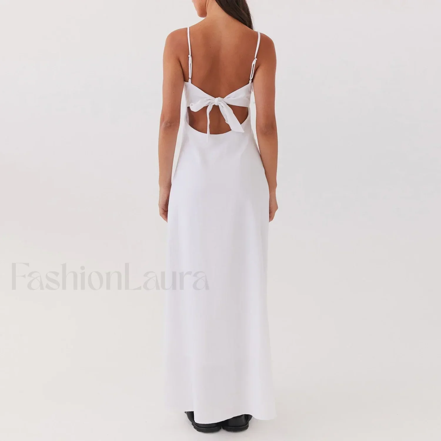 Tie-up Spaghetti Cutout Maxi Dress - Image 10