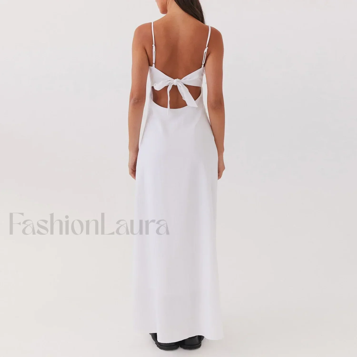 Tie-up Spaghetti Cutout Maxi Dress - Image 2