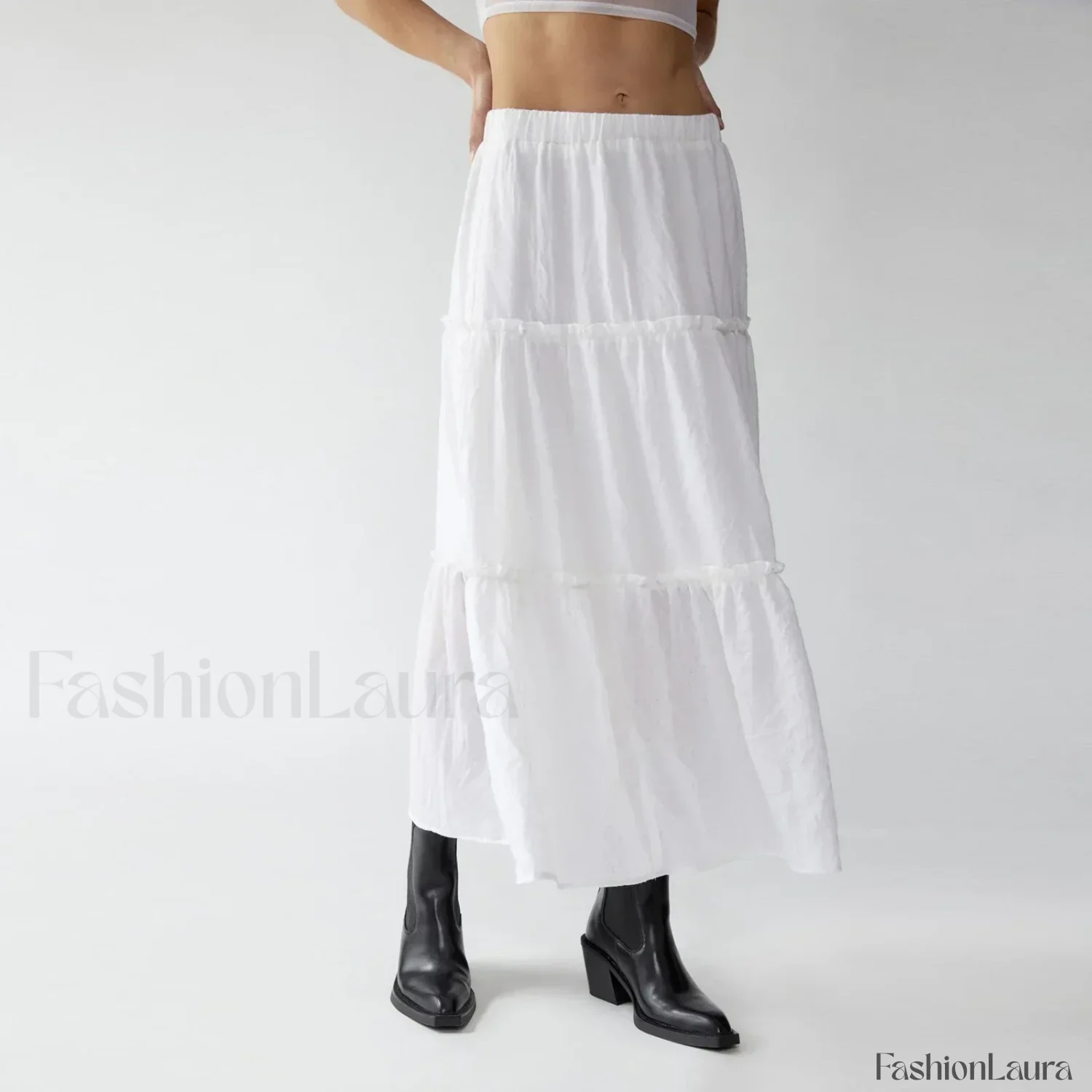Tiered Pleated Swing Maxi Skirt - Image 17