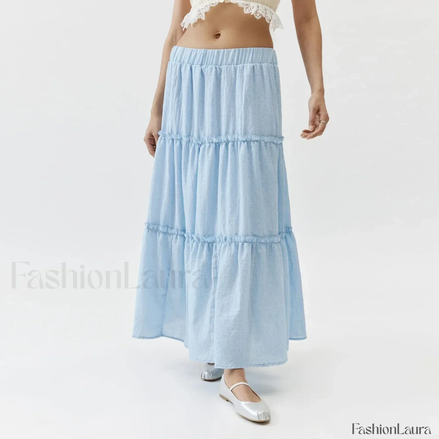 Tiered Pleated Swing Maxi Skirt - Image 18