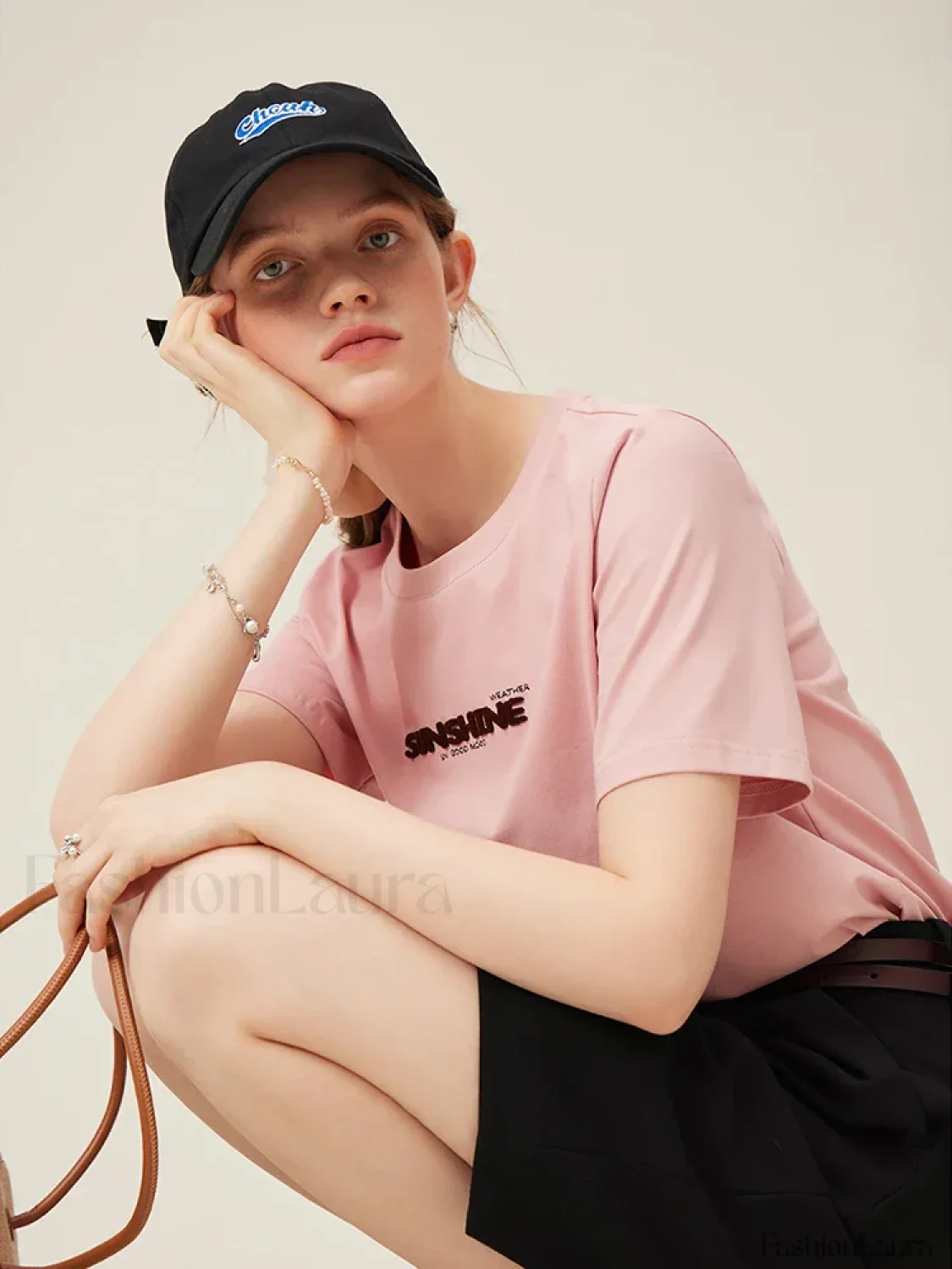 Toothbrush Embroidery Pink Cotton T-Shirt - Image 11