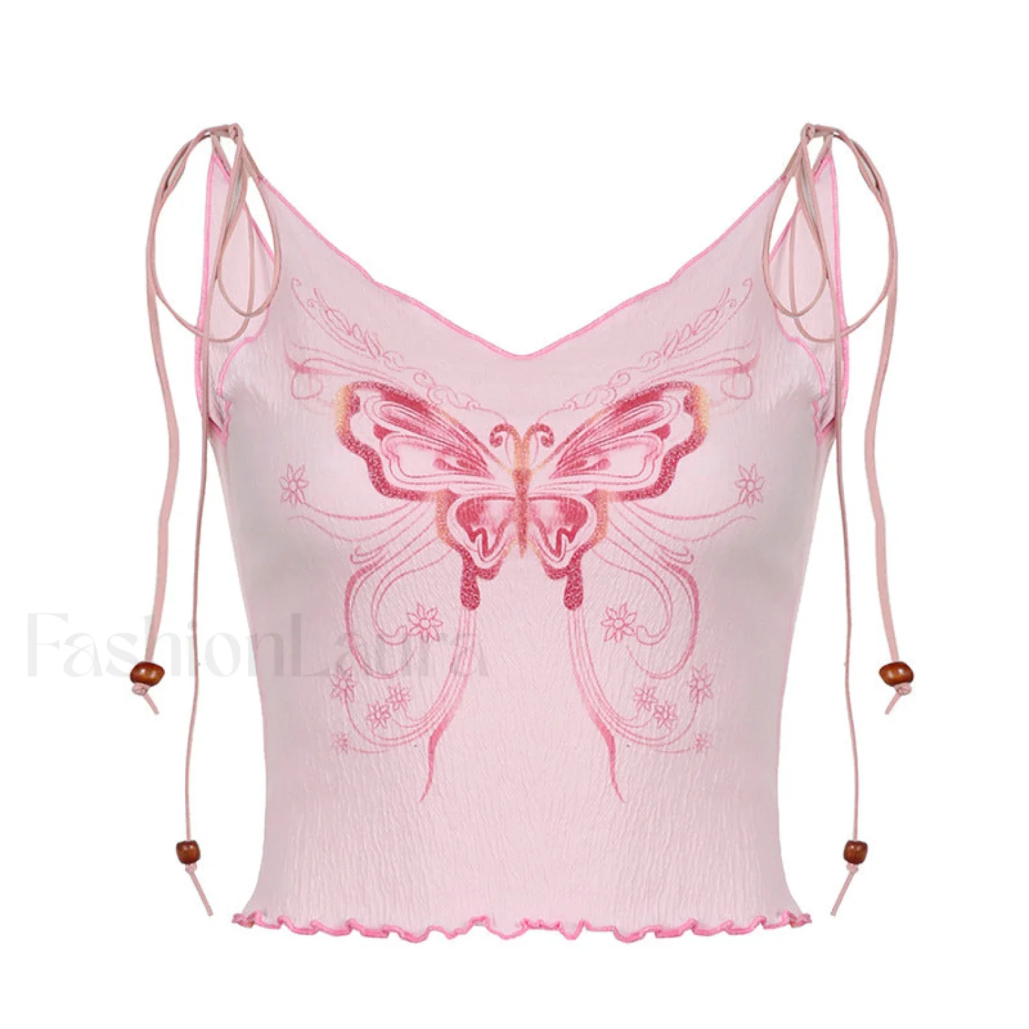 Tulip Mushroom Print Rib Tank Top - Image 6