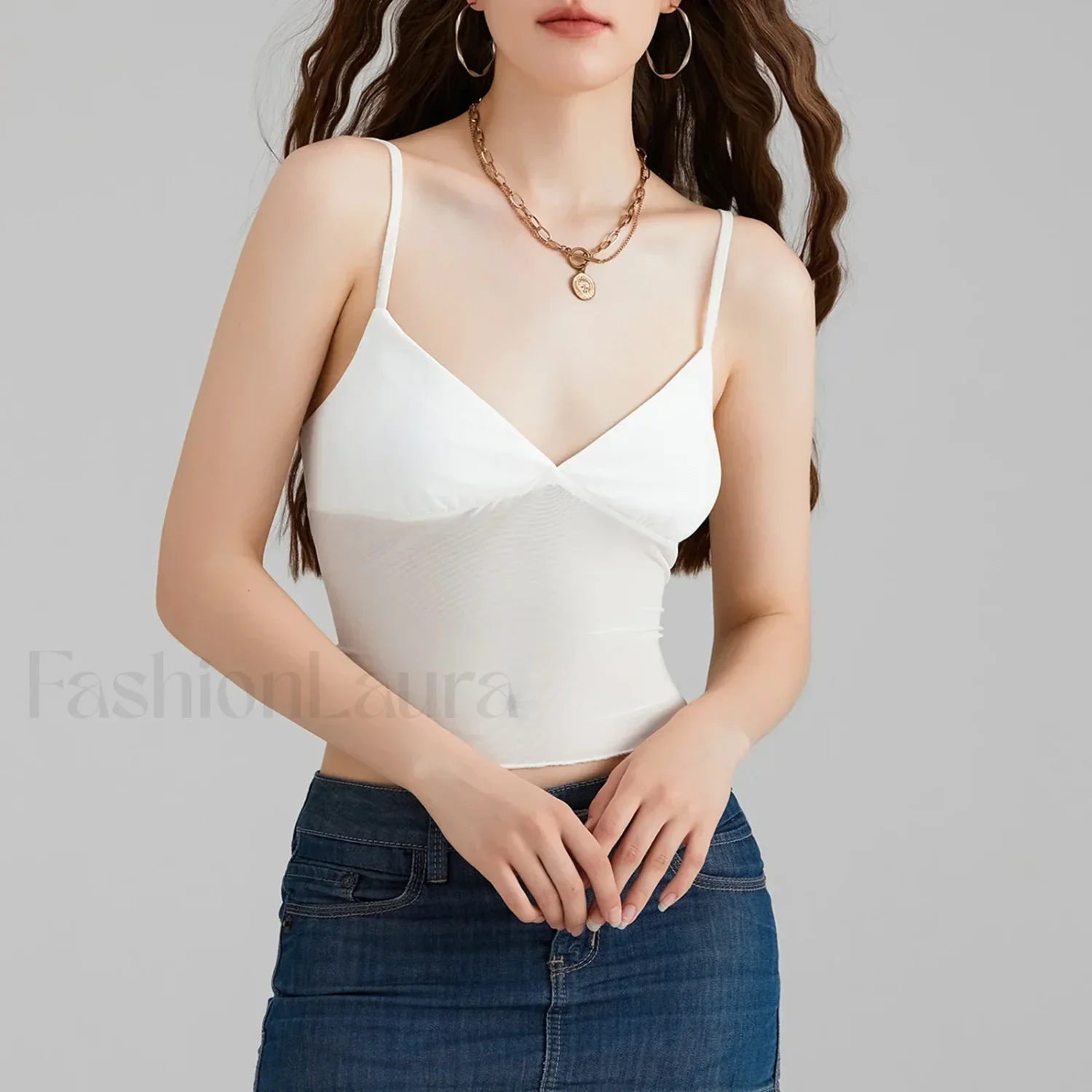 Tulle Spaghetti Strap Crop Top - Image 8