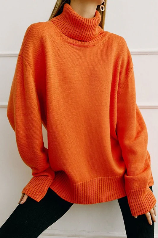 Turtleneck Loose Knit Pullover Sweater - Image 19