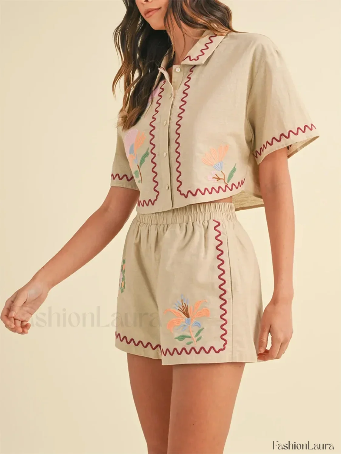 Casual Loose Top Shorts Two Piece Set - Image 14