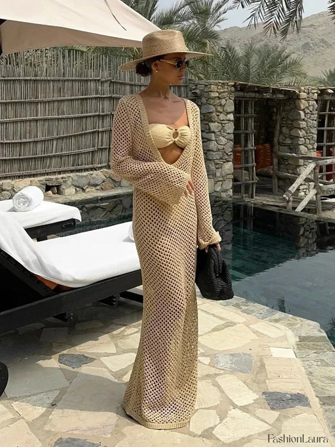 U Neck Bell Sleeve Cover Up - Image 5