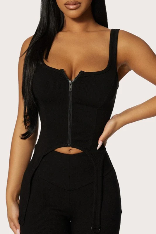 U Neck Zip Back Knit Top - Image 4