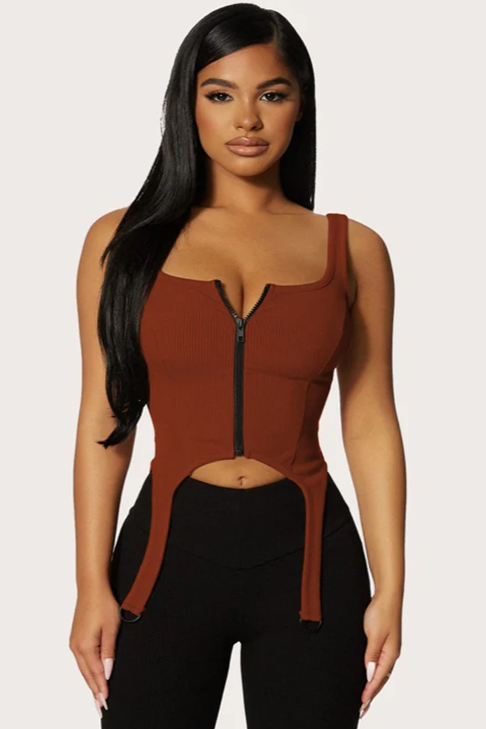 U Neck Zip Back Knit Top - Image 5