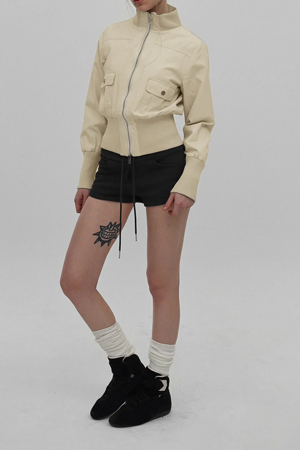 Utility Belted Stand Collar Jacket - Image 4