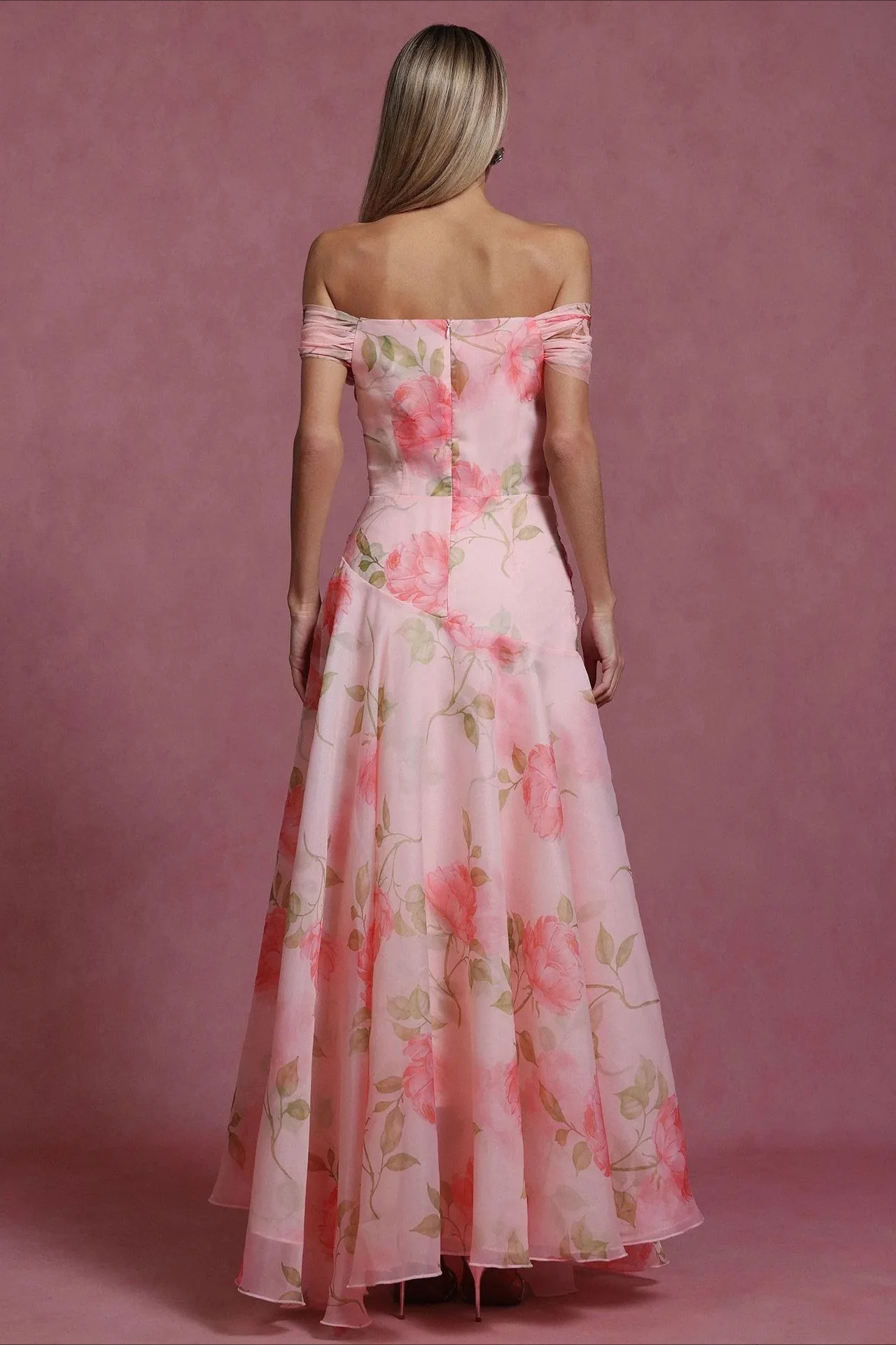 V Neck 3D Detail Elegant Maxi Floral Dress - Image 5