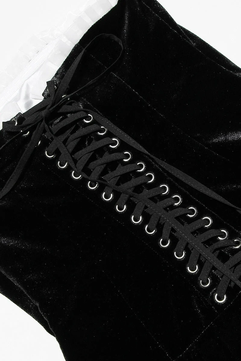 Velvet Bustier A-line Cocktail Dress - Image 11