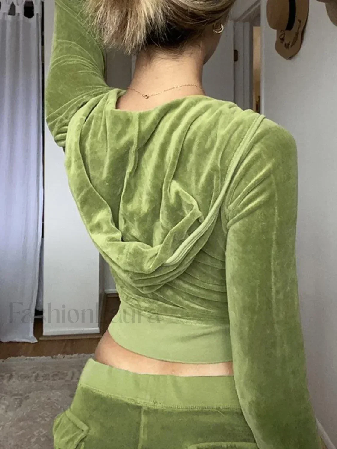 Velvet Zip Up Hoodie - Image 3