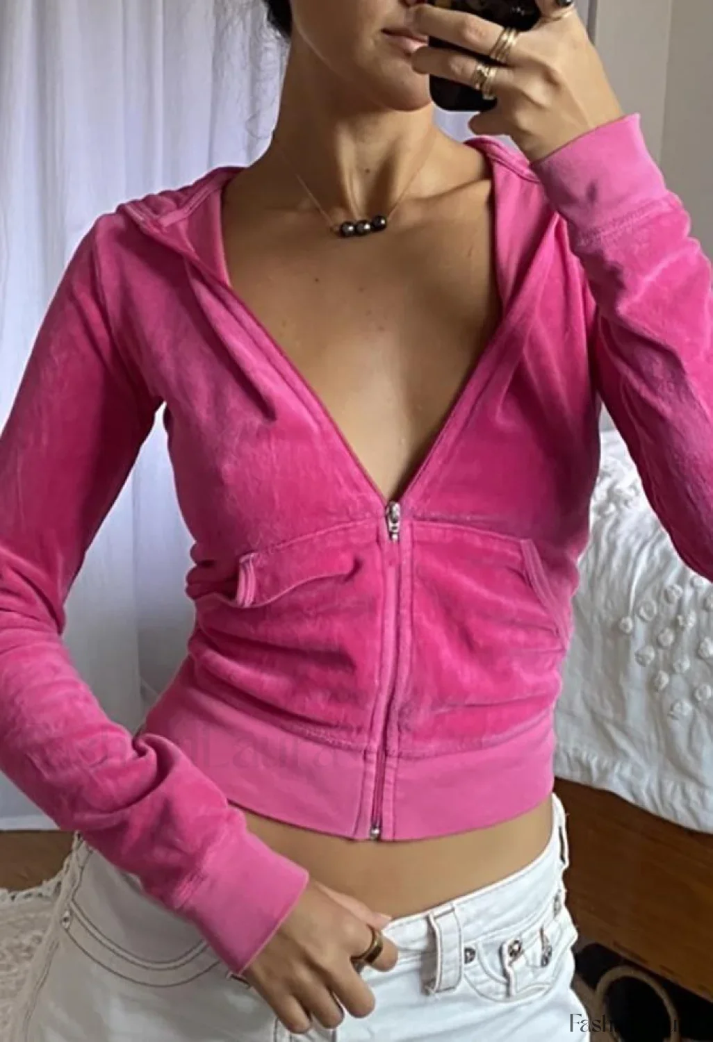 Velvet Zip Up Hoodie - Image 36