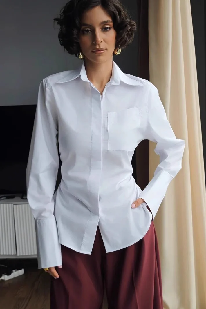 Versatile Lapel Collar Blouse - Image 2