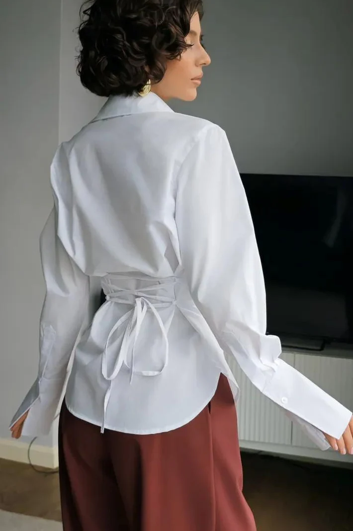 Versatile Lapel Collar Blouse - Image 3