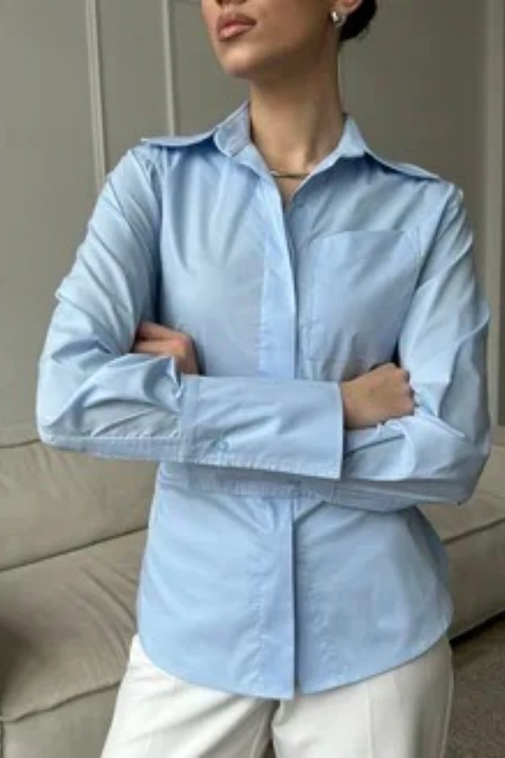 Versatile Lapel Collar Blouse - Image 6