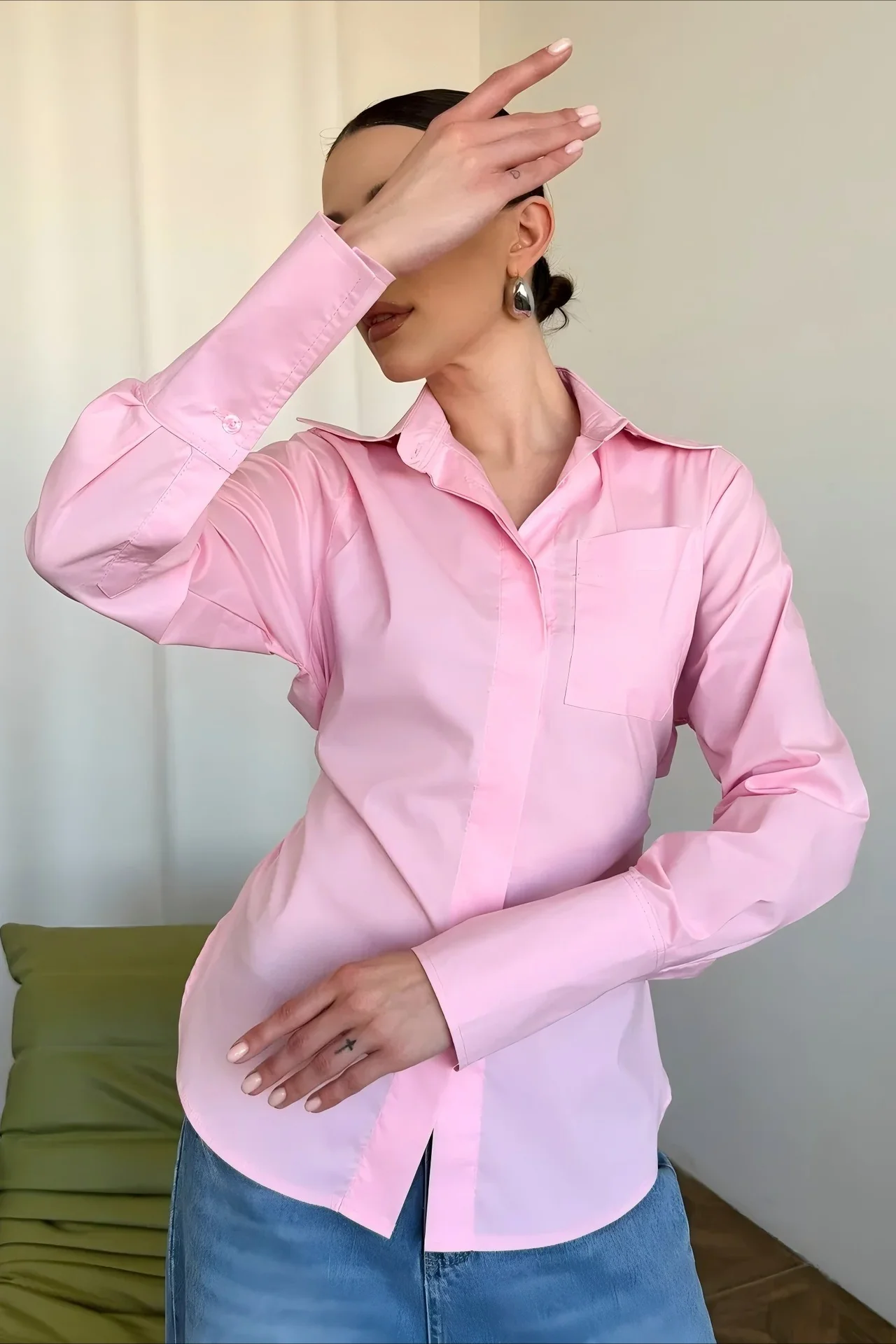 Versatile Lapel Collar Blouse - Image 8