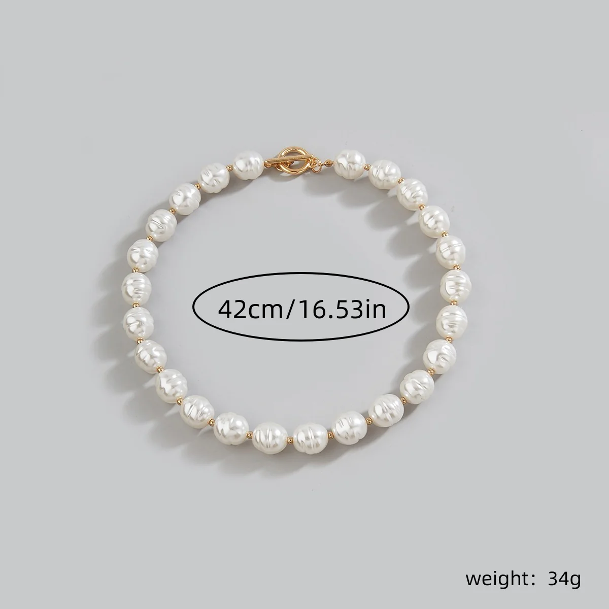 Vintage Baroque Pearl Irregular Statement Necklace - Image 11